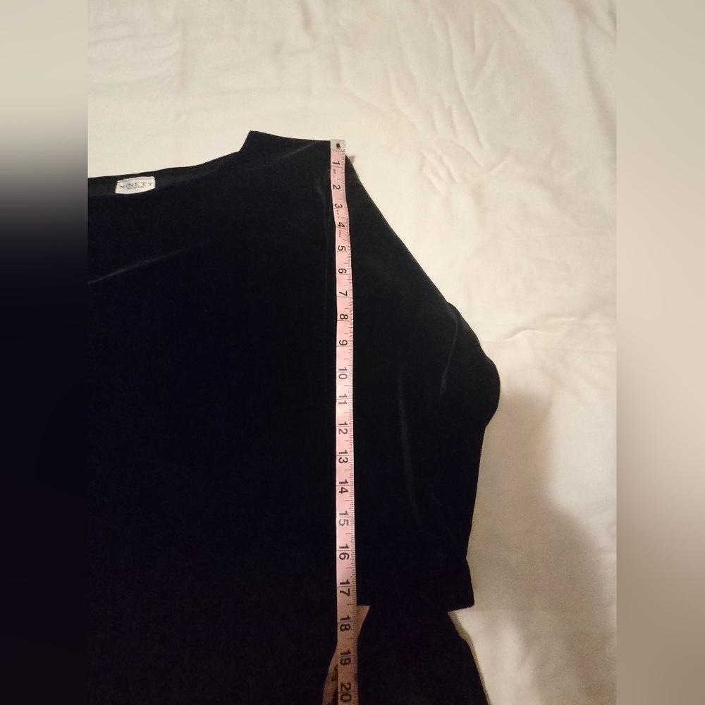Black Velvet Boat Neck Top By Ninety Woman Size 2X - Picture 8 of 8